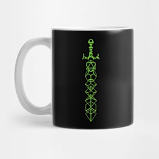 The Polyhedral Dice Collector's Green Sword Mug